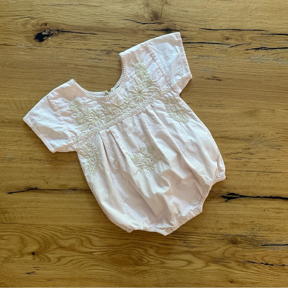 Apolina Embroidered Baby Romper